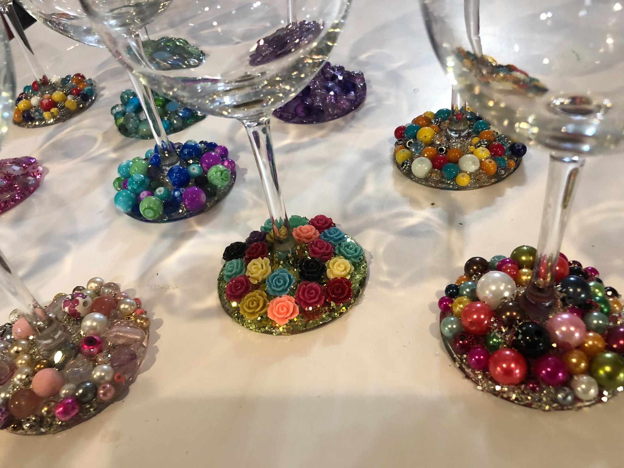 Beaded wine glass hotsell